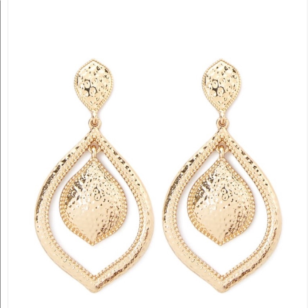 New hammered gold color earrings